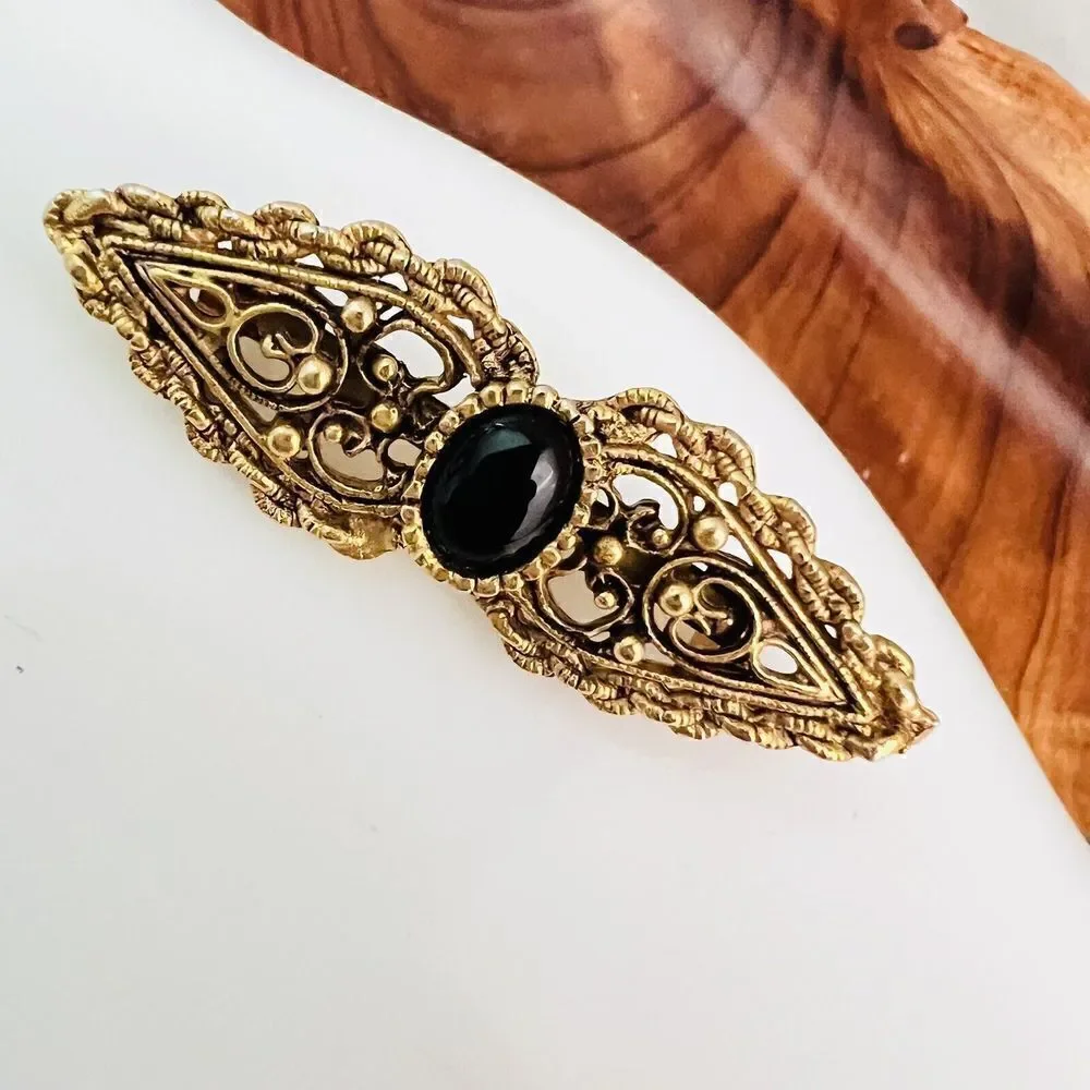 Vintage Brooch Victorian Revival Gold Tone 2
